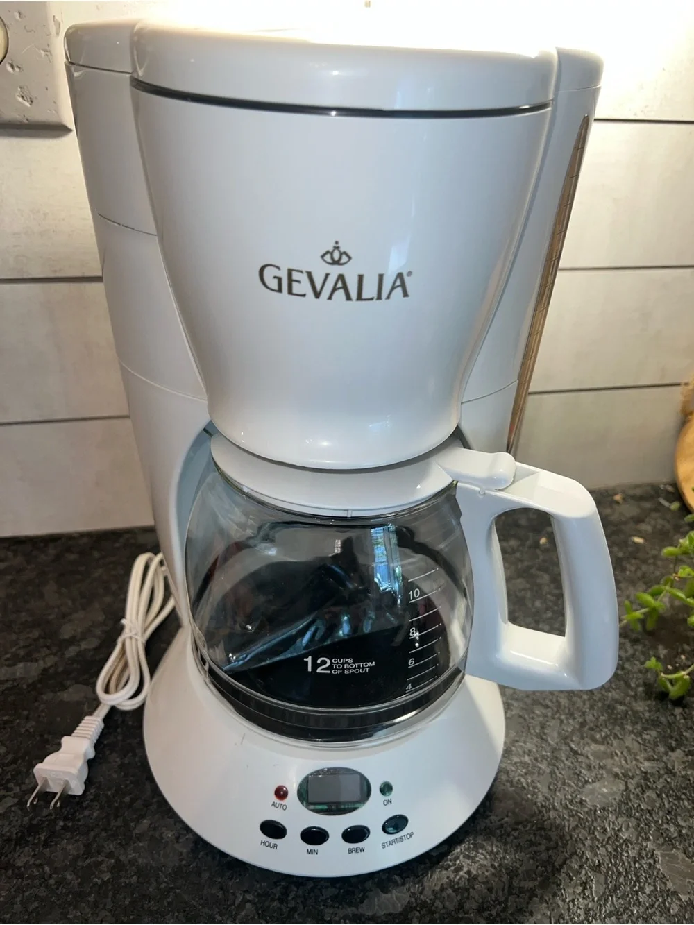 Gevalia  White 12-Cup Drip Coffee Maker. New in box. DISCONTINUED
